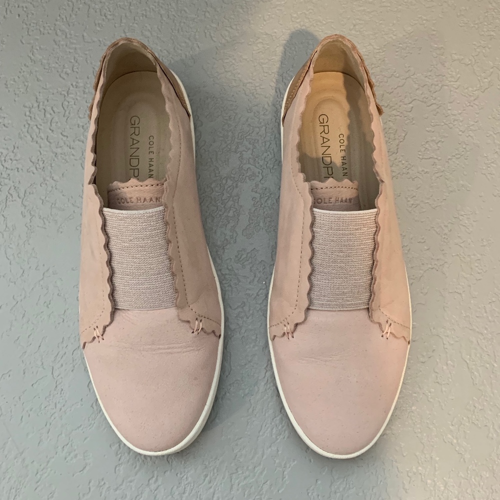 Cole Haan PInk and Rose Gold Scallop Sneakers